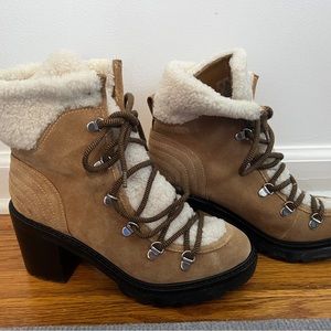 Marc fisher tan boot high heel 7.5